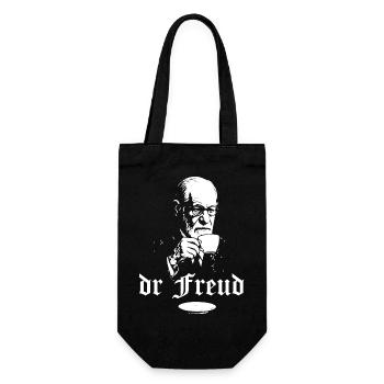 Dr. Freud Tea Time Porträt - Geschenkbeutel für Flaschen - Schwarz - Vorne