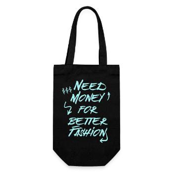Need Money for Better Fashion – Trend Hoodie - Geschenkbeutel für Flaschen - Schwarz - Vorne