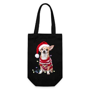 Chihuahua Chihuahua Chihuahua Pull de Noël Mignon - Sac à bouteille - noir - Devant