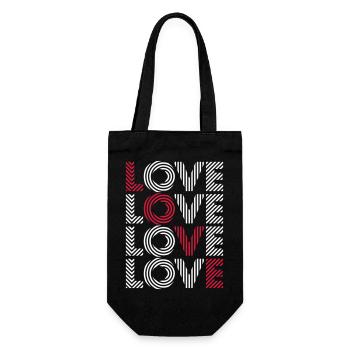 Love 4x – Amour, romance et typographie - Sac à bouteille - noir - Devant