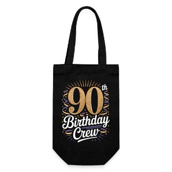 90th Birthday Crew - Gift Bag for Bottles - black - Front