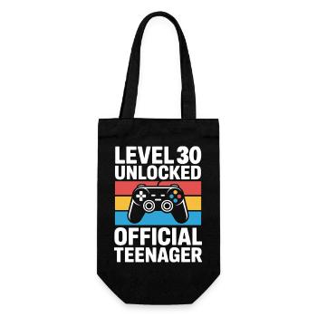 Level 30 Unlocked Official Teenager - Gift Bag for Bottles - black - Front
