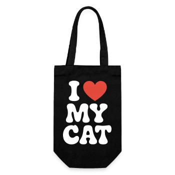 I Love My Cat Ich Liebe Meine Katze - Gift Bag for Bottles - black - Front
