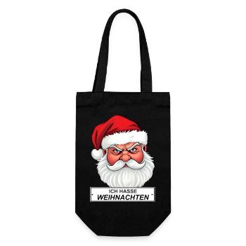 I Hate Christmas Santa Saying - Gift Bag for Bottles - black - Front