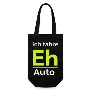 E-Auto Lustige Sprüche zur E-Mobilität Elektroauto - Geschenkbeutel für Flaschen - Schwarz - Vorne