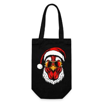 Poulet du Père Noël, Poulet de Noël drôle de Noël - Sac à bouteille - noir - Devant