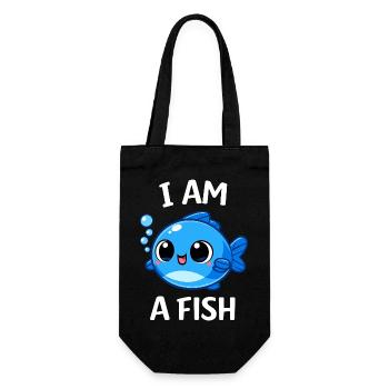 Fisch Kostüm Meerestier blauer Fisch Karneval - Geschenkbeutel für Flaschen - Schwarz - Vorne