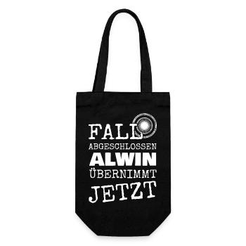 First name Alwin - Gift Bag for Bottles - black - Front