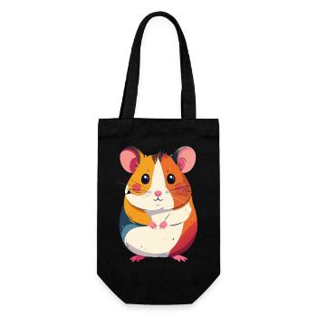 cute little colorful hamster patchwork motif - Gift Bag for Bottles - black - Front