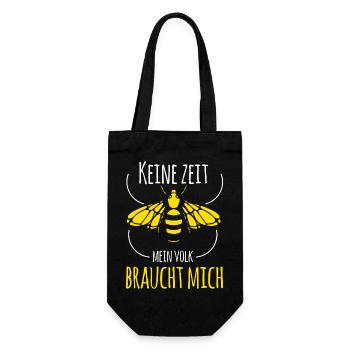 Keine Zeit mein Volk braucht mich Imker Imkerei - Geschenkbeutel für Flaschen - Schwarz - Vorne