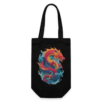 Drache - Geschenkbeutel für Flaschen - Schwarz - Vorne
