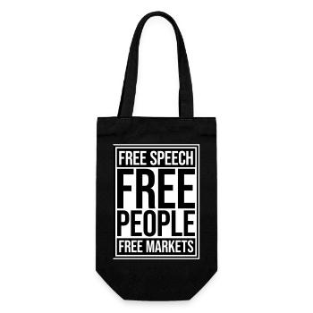 Free Speech Markets People Libertarian Freedom Logo - Gift Bag for Bottles - black - Front