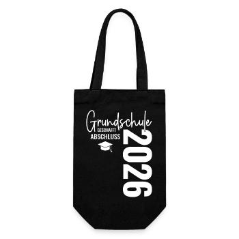 Grundschule Abschluss 2026 geschafft - Geschenkbeutel für Flaschen - Schwarz - Vorne