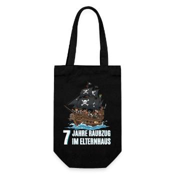 7th Birthday Pirates - Gift Bag for Bottles - black - Front