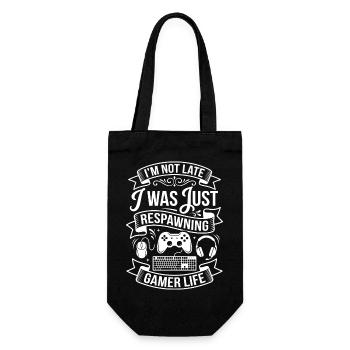 I Was Just Respawning - Gift Bag for Bottles - black - Front