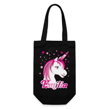Emilia, Mädchenname, Lieblingsname - Geschenkbeutel für Flaschen - Schwarz - Vorne