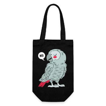 Papagei Grau Graupapagei - Geschenkbeutel für Flaschen - Schwarz - Vorne