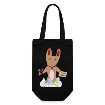 Le lapin souhaite Joyeuses Pâques - Sac à bouteille - noir - Devant