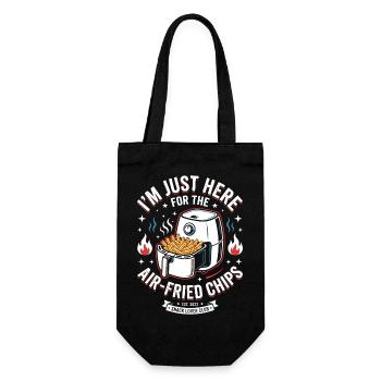 Im Just Here For Air Fried Chips - Geschenkbeutel für Flaschen - Schwarz - Vorne