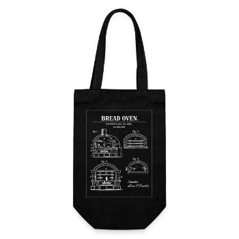 Design des Brotofen-Bauplans - Geschenkbeutel für Flaschen - Schwarz - Vorne