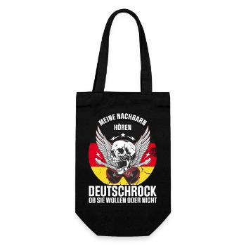 Meine Nachbarn hören Deutschrock - Geschenkbeutel für Flaschen - Schwarz - Vorne
