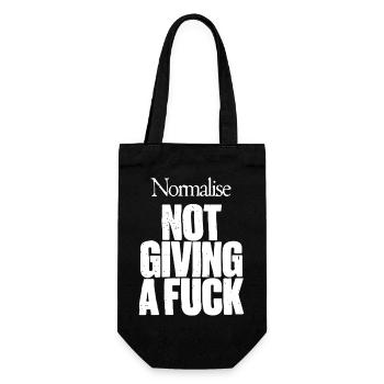Normalise not giving a fuck - Gift Bag for Bottles - black - Front