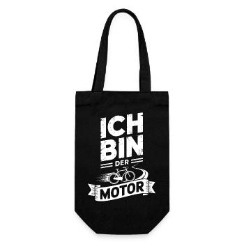 Ich bin der Motor Fahrrad - Geschenkbeutel für Flaschen - Schwarz - Vorne