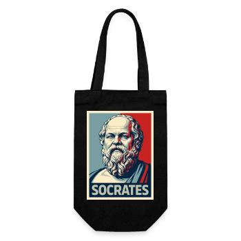 Portrait pop art de Socrate - Sac à bouteille - noir - Devant