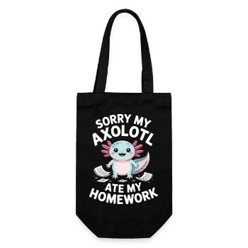 Axolotl a mangé mes devoirs - Sac à bouteille - noir - Devant