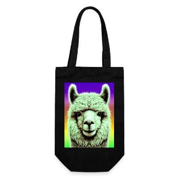 Alpaca - Gift Bag for Bottles - black - Front