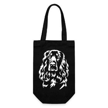 Field Spaniel Kopf "Black Edition" - Geschenkbeutel für Flaschen - Schwarz - Vorne
