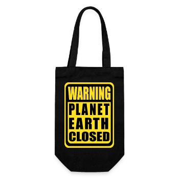 Planet Erde geschlossen - Geschenkbeutel für Flaschen - Schwarz - Vorne