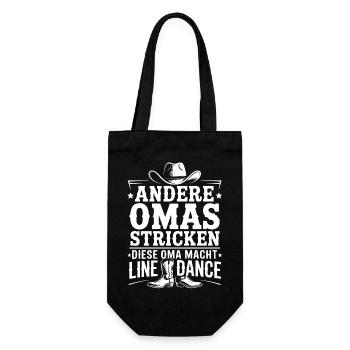Line Dance Oma - Geschenkbeutel für Flaschen - Schwarz - Vorne