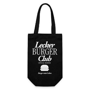 Lecker Burger Club - Geschenkbeutel für Flaschen - Schwarz - Vorne