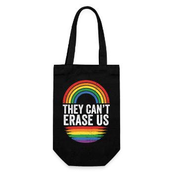 Pride Month LGBTQ - They Can't Erase Us - Gift Bag for Bottles - black - Front