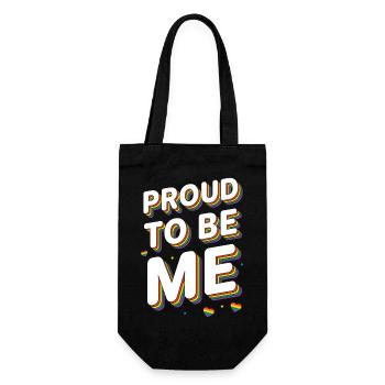 Pride Month LGBT – Stolz darauf, ich zu sein - Geschenkbeutel für Flaschen - Schwarz - Vorne