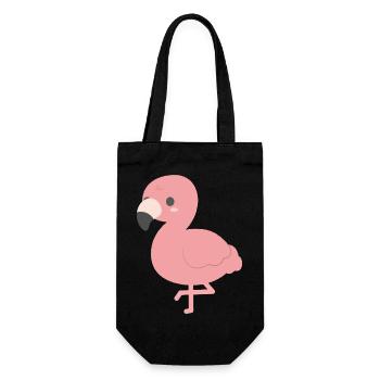 Charme clipart de flamant rose - Sac à bouteille - noir - Devant