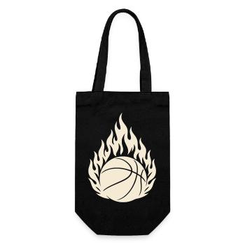 Basketball In Flammen - Basketball - Geschenkbeutel für Flaschen - Schwarz - Vorne