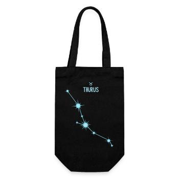 Constellation d’étoiles du signe du zodiaque du Taureau Bleu pastel - Sac à bouteille - noir - Devant