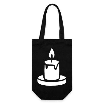 Kerze Meditation Geschenk - Geschenkbeutel für Flaschen - Schwarz - Vorne
