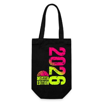 Basketball Meister Edition 2026 in lime pink - Geschenkbeutel für Flaschen - Schwarz - Vorne