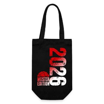 Basketball Meister Edition 2026 in rot und weiß - Geschenkbeutel für Flaschen - Schwarz - Vorne