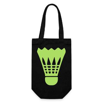 Neon-Shuttlecock Badminton-Design - Geschenkbeutel für Flaschen - Schwarz - Vorne