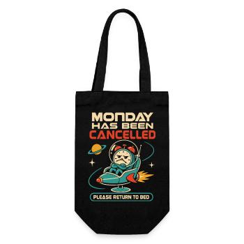 Monday was cancelled – Back to bed - Gift Bag for Bottles - black - Front