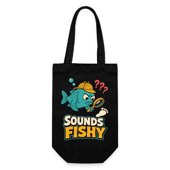 Sounds Fishy Detective Fish - Gift Bag for Bottles - black - Front