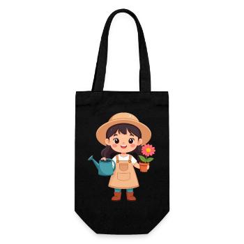 Kawaii Gärtnerin – Niedliche Natur Heldin Art - Geschenkbeutel für Flaschen - Schwarz - Vorne