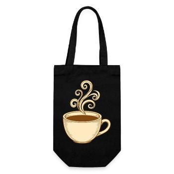 Vintage Steam Swirl Kaffeetasse - Geschenkbeutel für Flaschen - Schwarz - Vorne