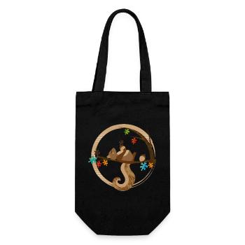 A squirrel is sleeping - Gift Bag for Bottles - black - Front