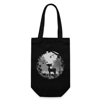 Fawn with butterfly - Gift Bag for Bottles - black - Front