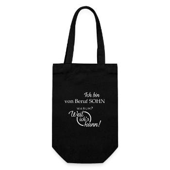 Ich bin von Beruf Sohn. Warum? Weil ichs kann! - Geschenkbeutel für Flaschen - Schwarz - Vorne